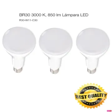 Set x 3 Bombillo Led 12W BR30 3000K Top 1 Luz Luz Cálida (1800 - 3499 °K)